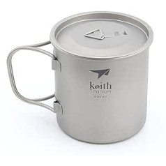 Keith 300ml / 900ml Titanium Cup Outdoor Tableware Camping Travel Foldable Handle Cup (500ml)