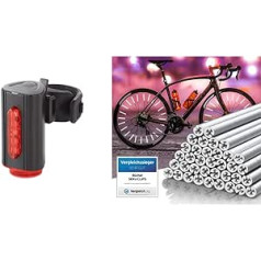 Fischer Twin Bicycle Rear Light with 360° Floor Light for More Visibility and Protection, Rechargeable Battery