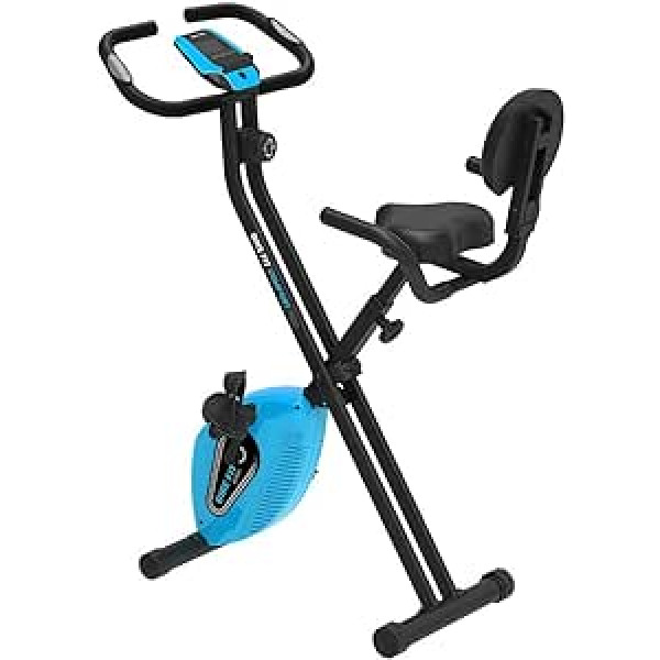 PRIXTON - Bike Fit Comfort PRO BF200 - Profesionāls velotrenažieris - Salokāms - 8 pretestības līmeņi - Integrēta atzveltne - LED indikators ar odometru - Planšetdatora/Mobilā telefona turētājs