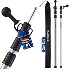 Blaustein 2 Telescopic Poles - Sturdy and Easily Adjustable Pitch Poles Made of Ultra Lightweight Aluminium - High-Quality Support Poles for Camping with Bag (Black 2)