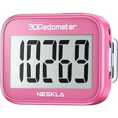 3D Pedometer for Walking, Simple Step Counter for Walking with Large Digital Display, Step Tracker with Removable Clip Lanyard, Accurately Track Steps for Men, Women, Kids, Adults, Seniors