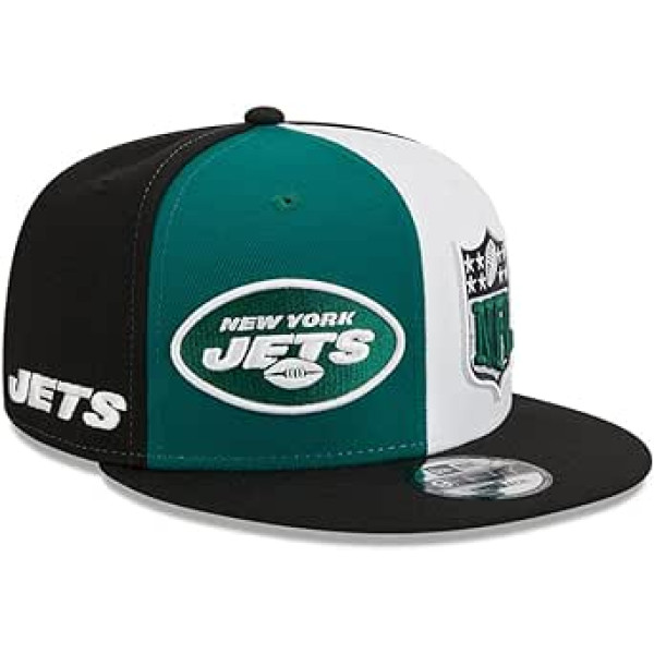 New Era NFL New York Jets Oficiālā 2023. gada sānu līnijas 9FIFTY Snapback spēles vāciņš, komanda