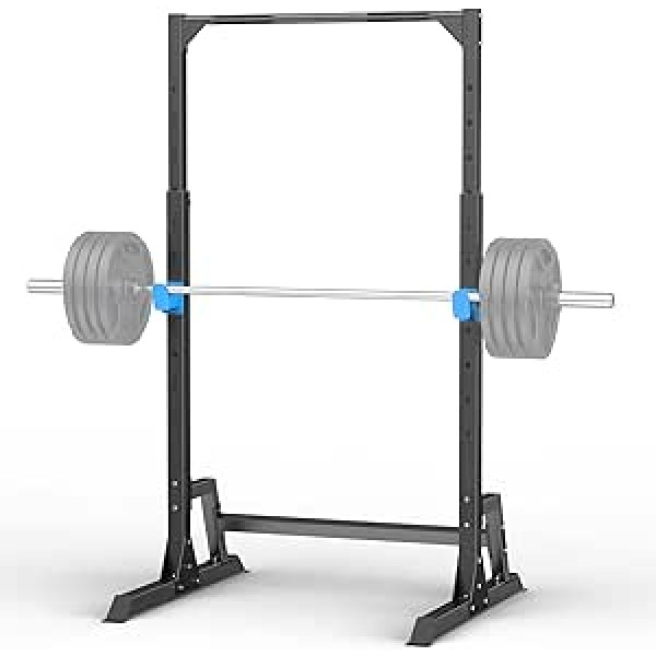 ULTRA FUEGO regulējams squat Rack Power Cage ar pievilkšanas stieni, Power Rack svara celšanas mājas sporta zāles spēka zonas J-āķis ar gumijas polsterējumu