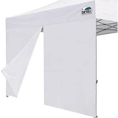 Eurmax ASV Instant Canopy SunWall Canopy Vidējā rāvējslēdzēja siena ērtai iekļūšanai un iziešanai uznirstošai nojumes teltij, 1 iepakojumā tikai sānu siena (balta)