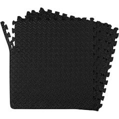 24-SQFT Dark Multi-purpose Floor Mat Anti-fatigue EVA Foam 6-tile Interlocking Tile with 10-boarder Poco Divo