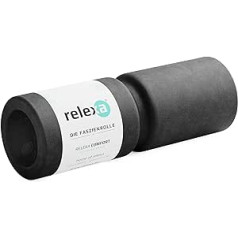 relexa Comfort Foam Roller, Masāžas veltnis ar riņķveida rievu mugurkaulam, Visa ķermeņa pašmasāža sasprindzinājumam, t.sk. Fascia e-grāmata, 38 x 13 cm (L x diametrs) dažādās krāsās