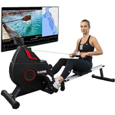 CARE FITNESS - Mag Flyer KS Connecting Rowing Machine - Magnetic Resistance - 8 Resistance Levels - Central Pull - Flywheel Mass 8 kg - Foldable Rowing Machine, Black, One Size