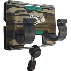 O'Pros 3rd Hand Belt Clip Rod Holder for Fly Fishing and Spinning Rods (Mossy Oak Original Bottomlands Camo) (Mossy Oak Elements Agua Camo) (Black)