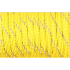 RH-HPC High-strength climbing rope 550 reflective parachute cable lanyard tent rope Mil text III 7 strand 50 ft for hiking, camping, climbing outdoors. (Colour: yellow reflective)