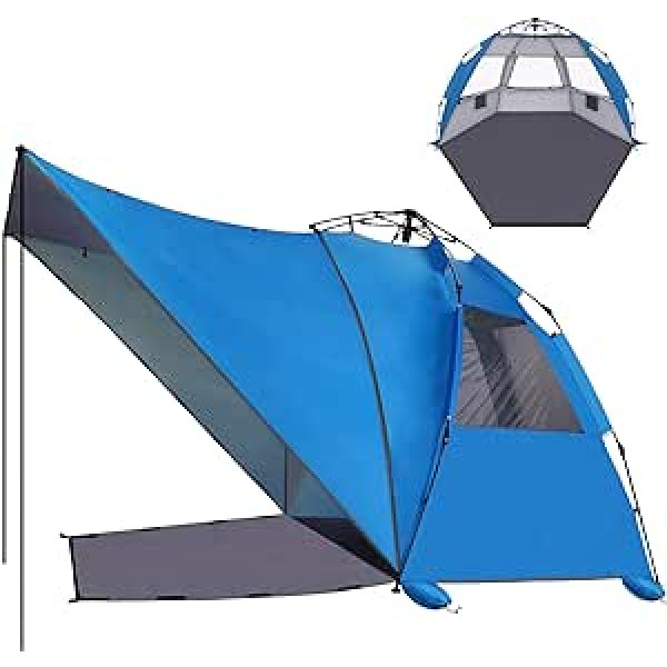 Dametay Beach Shelter with UV Protection (UV98): 4-6 Person Beach Tent Automatic Beach Camping Tent Portable Extra Light Beach Tent for Beach Camping Garden