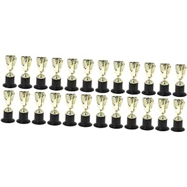 ABOOFAN 24 PCS Trophy Bērnu dekors Bērnu rotaļlietas Kidcraft Playset Gold Edge Zelta dekoru modeļi Atbilstošs piedāvājums Konkursa kauss Viegls balvas rekvizīti Dekorācijas Rotā plastmasu