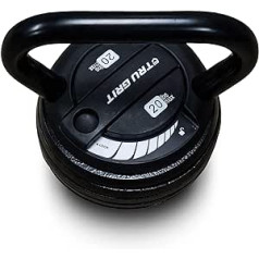 Tru Grit Fitness — regulējams kettlebell svara komplekts — 9 kg — spēka treniņš mājām vai birojam