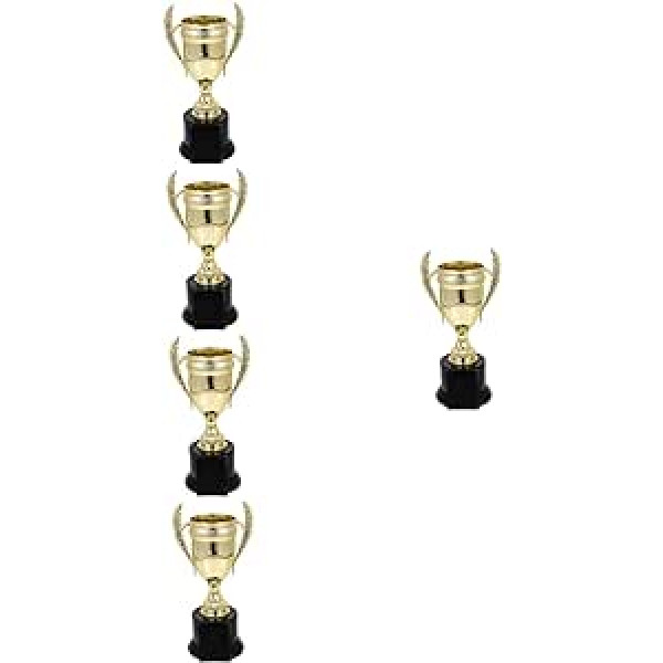 BESPORTBLE 5 trofeju sacensību kausu komplekts Uzvarētāju medaļas Maza trofeja mini rotaļlieta plastmasas trofejas Bērnu rotaļlietu uzvarētāja trofeja dāvanu turnīru trofeja