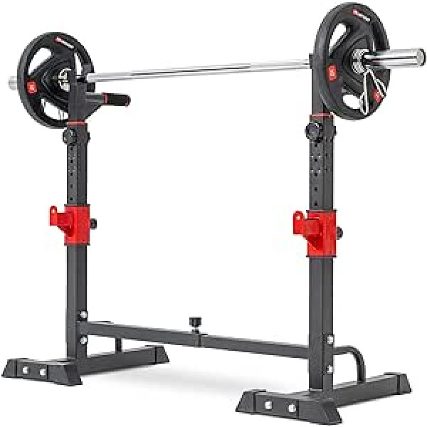 Hop-Sport regulējams hanteles statīvs stienim HS-1004L — pietupienu statīvs pietupiena statīvs līdz 250 kg kravnesība