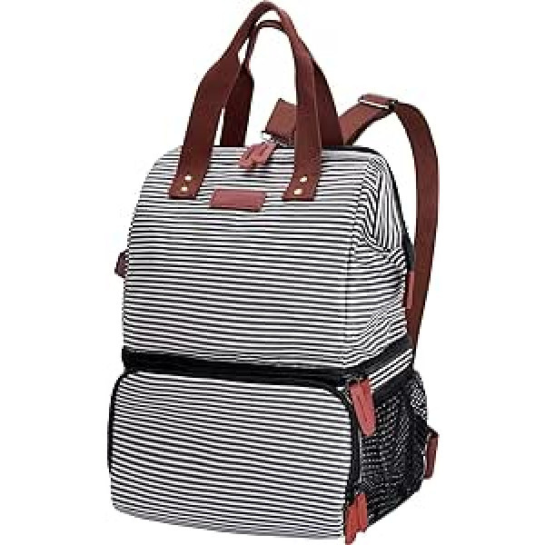 ZATOGOO Cool Bag Cool mugursoma 20 L Divslāņu liela aukstumsoma Termiskā soma Piknika soma Izolēta soma Ūdensnecaurlaidīga Necaurlaidīga pludmalei, pārgājieniem, ģimenes ceļojumiem