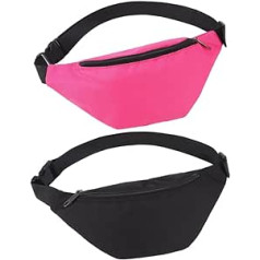 Firtink 2 Pack Bum Bag vīriešiem Sievietēm ūdensizturīgs jostas komplekts, regulējama jostas soma ar rāvējslēdzēju kabatā Skriešana Pārgājieni Ceļojumi Treniņš Suns Pastaigas Makšķerēšana Daudzkrāsains