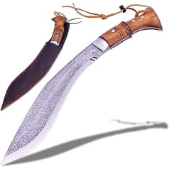 28 cm ilgio ašmenys, autentiškas Gurkha Khukuri peilis, išgraviruotas gėlių raštas, rankena su viso ilgio ERL, Kukri mačetė, originalus Kukri