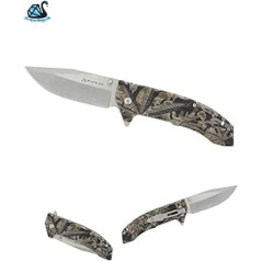 Eva Shop® Premium Black Ice Ace Gamo Pocket Knife Compact Folding Knife Outdoor Survival Knife with 9 cm Stainless Steel Blade – Ideal for Leisure, Work, Hiking, Camping, Hunting etc.