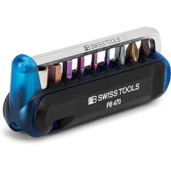 PB Swiss Tools Bicycle Multitool PB 470 | 100% Šveices ražots | Daudzfunkciju rīks ar uzgaļiem, leņķa skrūvgriezis, adapteris, riepu svira kalnu velosipēdam, šosejas velosipēdam, velosipēdam