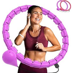 AVIEN Active Smart Hula Hoop pieaugušajiem ar svara bumbu un nūjām, Hula stīpa ar 24 regulējamām saitēm svara zaudēšanai, fitnesam un svara zaudēšanai, svara zaudēšanai, klusam apjomam