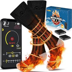 Beheizbare Socken für Damen Herren, Fußwärmer Heizsocken mit Akku 5000mAh, Baumwolle Heizbare Socken Elektrisch für Ski Angeln Reiten Winter Weihnachten Geschenk für Männer Frauen