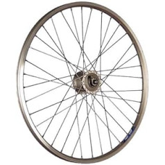 Taylor Wheels 26 collu velosipēda priekšējais ritenis ZAC19 rumbas dinamo Nirosta 559-19 sudrabs