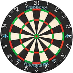 Mission Darts Samurai Infinity Professional Competition Standard Dartboard ar īpaši plānas naža dzīvības stieples konstrukciju un melnu gredzenu DB058