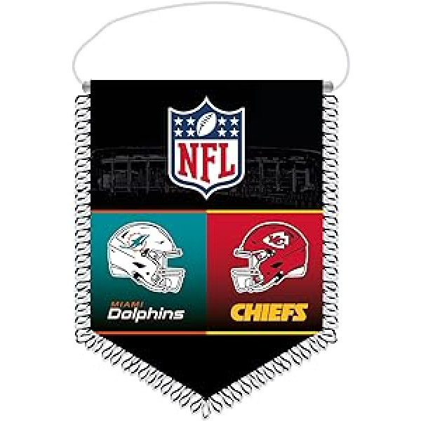 Lieliska zīmola NFL Frankfurtes spēle 21 x 28 cm Vimpelis Dolphins pret Chiefs