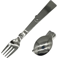 Maydahui Folding Spoon and Fork SUS 18/8 (304) Stainless Steel Portable Camping Cutlery Multifunctional Foldable Fruit Forks for Outdoor Picnic Thermos Travel Tableware