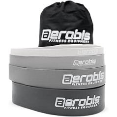 aerobis® Powerbands Set - with 4 Flexible Bands - Fitness Bands - Sport - Resistance up to 100 kg - Stretch up to 300% - Resistance Bands - Made of Elastomers - No Latex and Harmful Substances