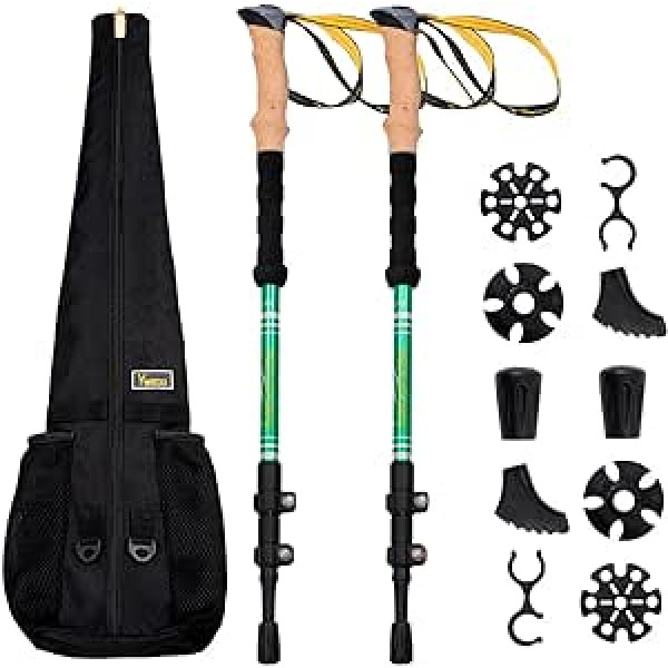 Wedo Trekking Poles and Playpen Foldable 3 Sections 65-135 cm Aluminium 7075 EVA Handle Ideal for Walking, Nordic Walking, Travel Trail