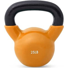 J/Fit Cardio Workout Kettlebell svari | Pārklāts cietais čuguns – bez pildvielām | Plats ergonomisks rokturis, kas pulēts gludai satvērienam vinila | Ekstrēmi treniņi, Tone Fitness Bokss, Crossfit un svara zaudēšana