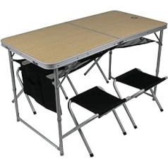 10T porTABLE Family Camping Table 120 x 60 x 70 cm Silver