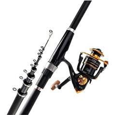 Spinning Rod Carbon Fiber Portable Rock 2.4m 3.6m 4.5m 5.4m 6.3m 7.2m Carp Rod Telescopic Sea Fishing Rod Ultralight Hard (Size: 2.4m)