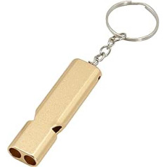 BREWIX ys Umbrella Dual-Tube Survival Whistle Portable Aluminium Safety Whistle for Outdoor Hiking Camping Survival Emergency Key Chain Multi-Tool Whistles (Color : Gold)