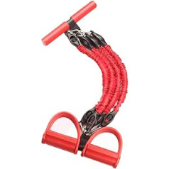 LOFAMI Pedalwiderstandsband mit elastischem Yoga-Pedalabzieher, Multifunktionsspannseil Anti-Rutsch-elastische Zugseil-Fitnessgeräte (Color : Red, Größe : Four)