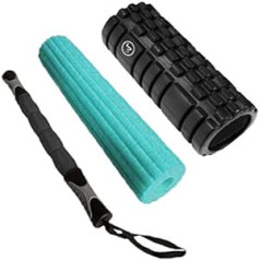 FA Sports Mamba Concept-Fit 3-in-1 Fascia Massage & Training Rollers, Black/Blue, 14 x 14 x 45 cm