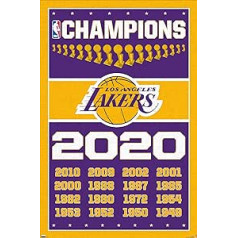 Trends International NBA Losandželosas Lakers — čempionu 20 sienas plakāts 14,5 x 22,5 collas bez rāmja