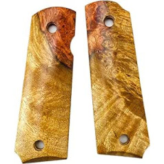 Aibote Natural Burma Burl Wood 1911 Gun Grips Custom DIY EDC Grips Material Fits Most Commander, Standard & Government 1911 Models (Each is Unique)