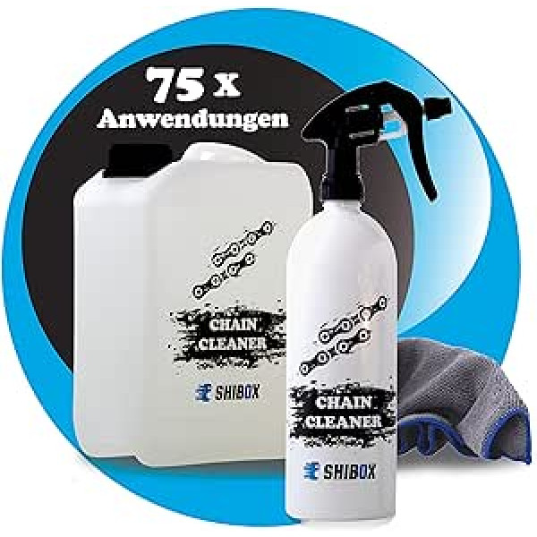 Ķēdes tīrītājs Velosipēdu ķēdes un ķēžu tīrītājs Motocikls – Ļoti ekonomisks līdz pat 75 pielietojumiem – Ķēdes tīrīšanas līdzeklis + Mikrošķiedras audums – Velosipēda ķēžu tīrītājs – Ķēdes Spray 3 litri