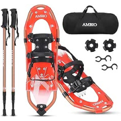 AMBIO Lightweight Snow Shoes for Men Women Teens Kids Aluminum Alloy Terrain Snow Shoes with Leg Gaiters and Carry Bag