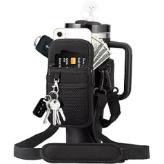 Water Bottle Holder with Strap for Stanley Water Bottle Bag for Stanley 1.2L/850ml Water Bottle, Wallet with Phone and Headphone Pocket, Bollus with Straw Cover for Stanley Cup Accessories