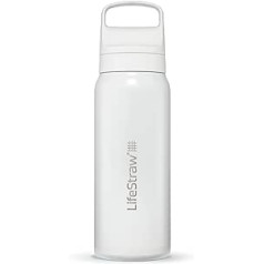 LifeStraw Go sērija - izolēta nerūsējošā tērauda dzeramā pudele ar ūdens filtru ceļojumiem un ikdienas lietošanai - noņem baktērijas, parazītus, mikroplastmasu un uzlabo garšu