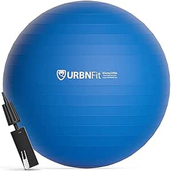 URBNFit Gymnastikball – Yoga-Ball für Workout, Schwangerschaftsstabilität, Anti-Burst, Schweizer Balance-Ball mit Pumpe, Fitness-Ball, Stuhl für Büro, Zuhause