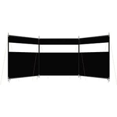 ChengBeautiful Privacy Shield Camping Windscreen Beach Windscreen Sunshade Screen Black 440 x 130 cm