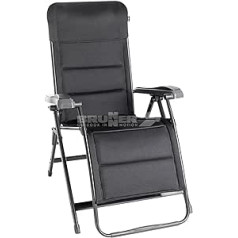 BRUNNER SWAN 3D melns guļamkrēsls, regulējams 3D poliesters iekšpagalmam, dārzam, balkonam, jūrai, baseinam