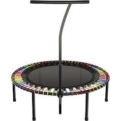bellicon Plus Fitness Trampoline 125 cm with Sturdy Screw Legs, Grab Bar and Rubber Rope Suspension up to 200 kg (Many Colours to Choose From)
