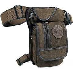 LEUCHTBOX Outdoor Waist Bag Leg Bag Belt Bag Bum Bag Riding Bag Motorcycle and Bicycle Bag Robust Leg Bag Tactical Military Look, Olive Brown, Leg pocket