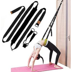 Xemz Yoga Fitness Stretch Strap — muguras izliekuma atbalsts, uzlabo kāju un muguras elastību, durvju elastīguma stiepes siksna rehabilitācijai, pilates, baletam, karsējmeitenēm, splitiem, vingrošanai