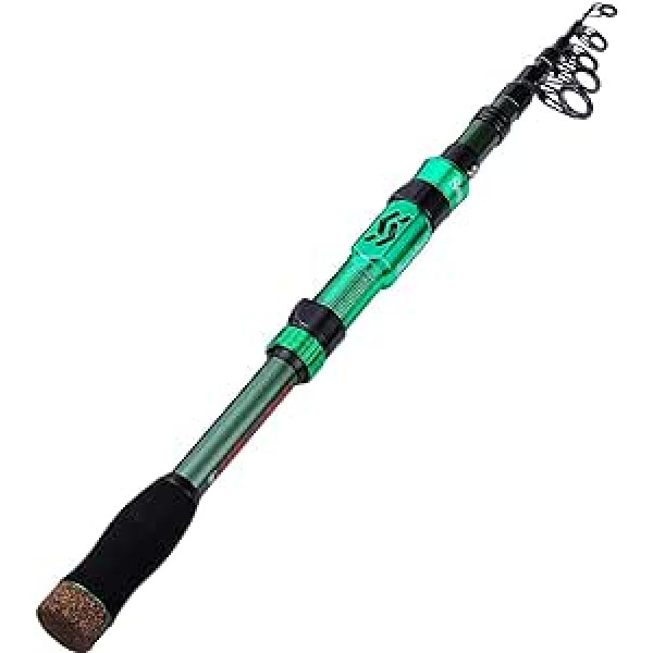 Sougayilang Telescopic Fishing Rod - 24 Ton Carbon Fiber CNC Machined Reel Holder Comfortable EVA Handle Travel Fishing Rod for Trout Fishing